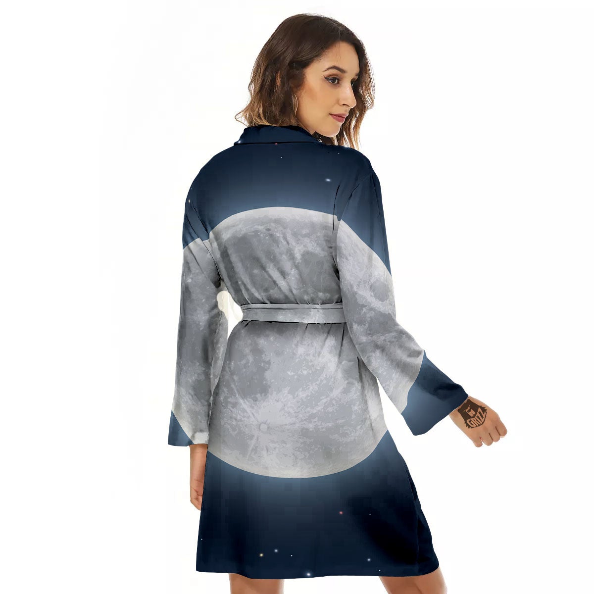 Moonlight And Night Sky Print Women's Robe-grizzshop