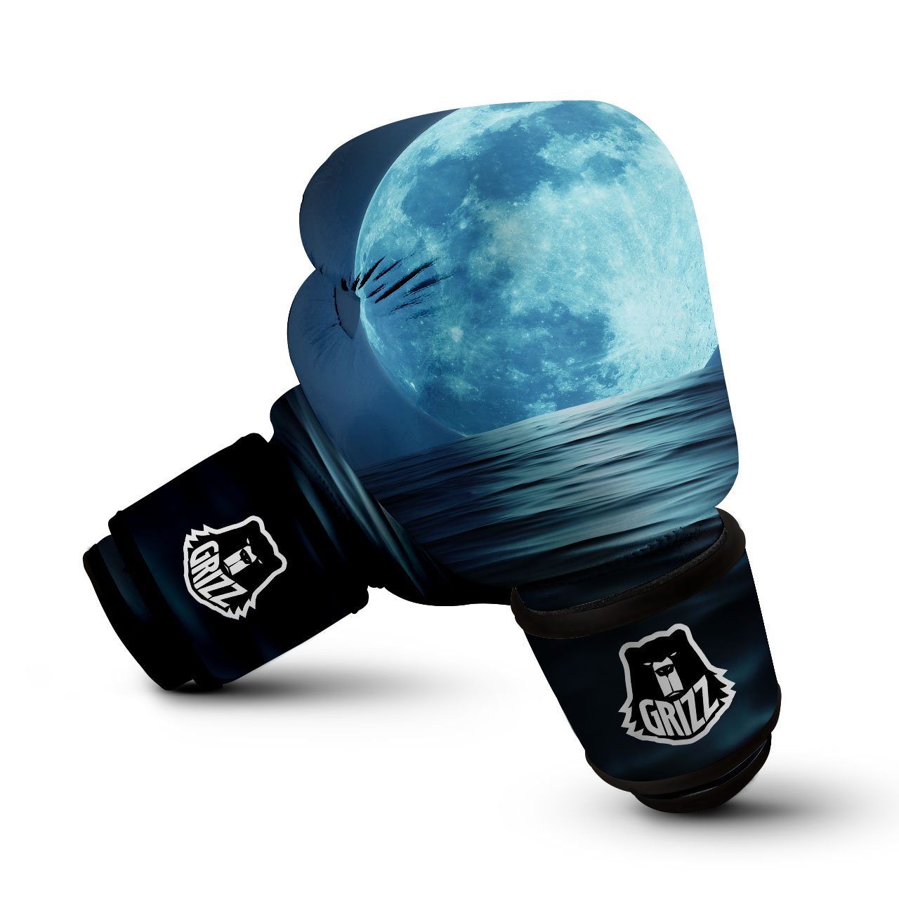 Moonlight And The Sea Print Boxing Gloves-grizzshop