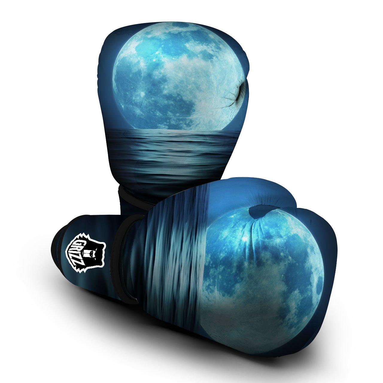 Moonlight And The Sea Print Boxing Gloves-grizzshop