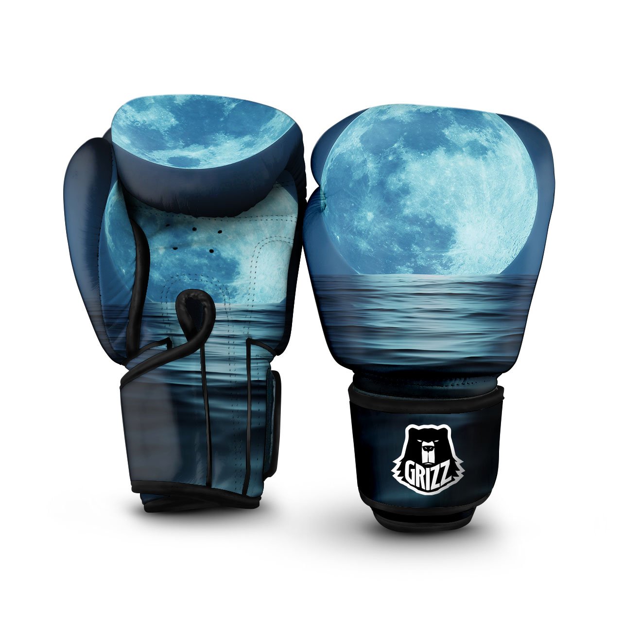 Moonlight And The Sea Print Boxing Gloves-grizzshop
