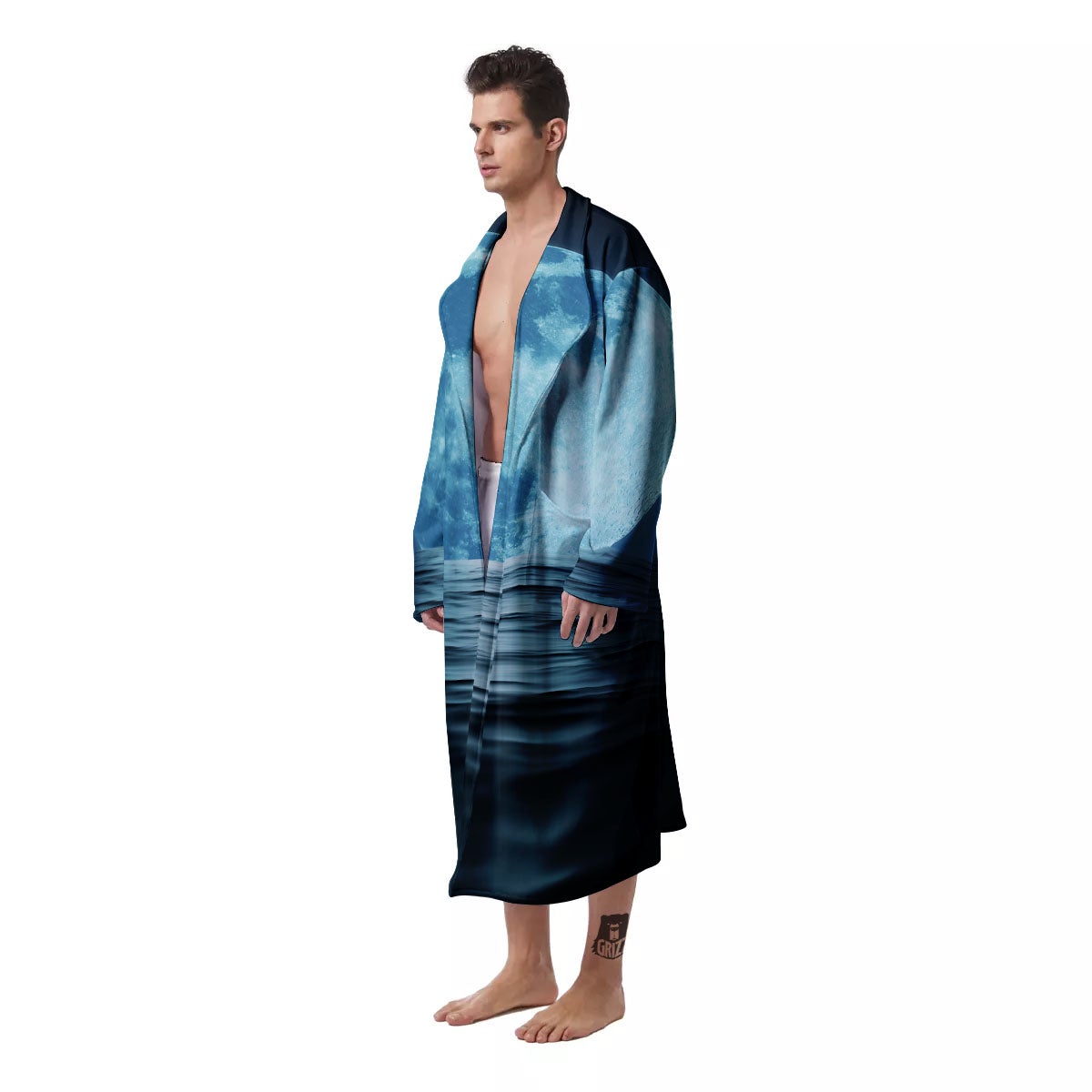 Moonlight And The Sea Print Men's Robe-grizzshop