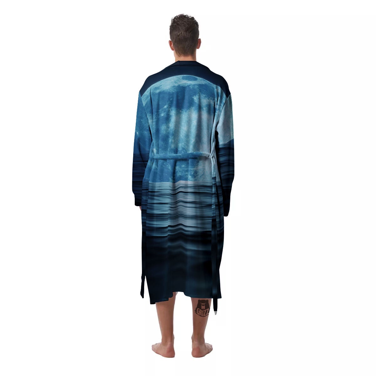 Moonlight And The Sea Print Men's Robe-grizzshop