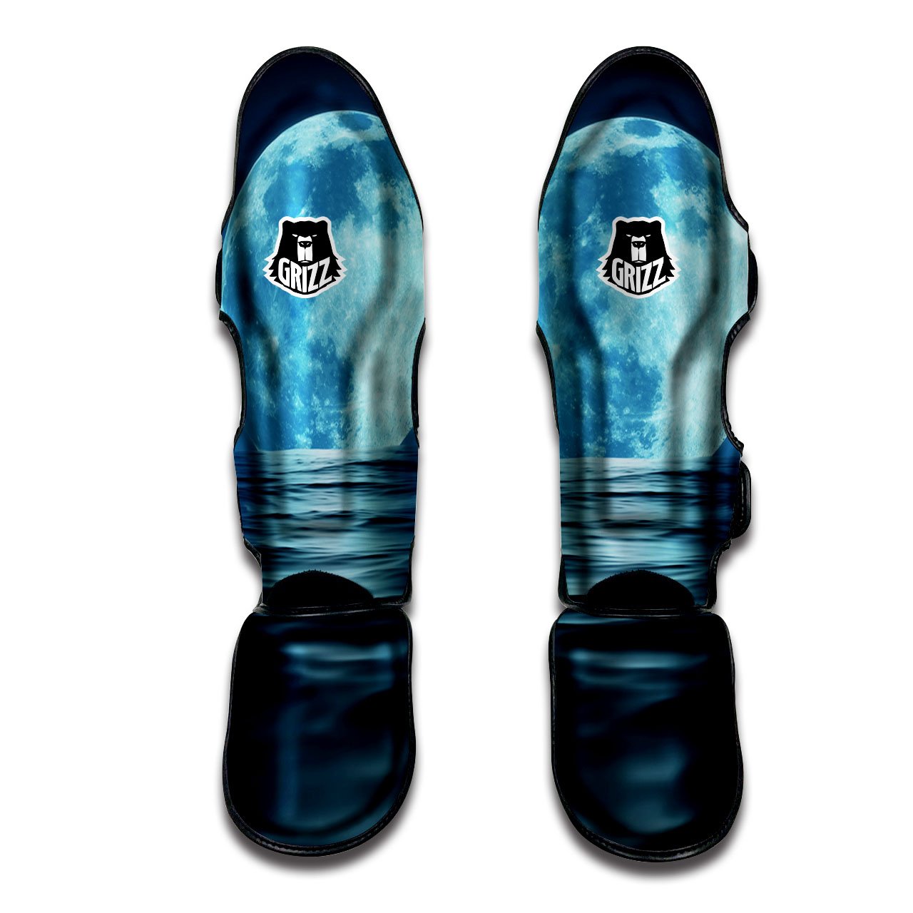 Moonlight And The Sea Print Muay Thai Shin Guards-grizzshop