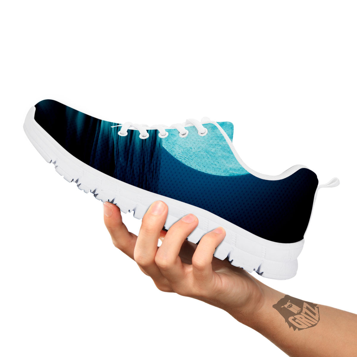 Moonlight And The Sea Print White Sneaker-grizzshop