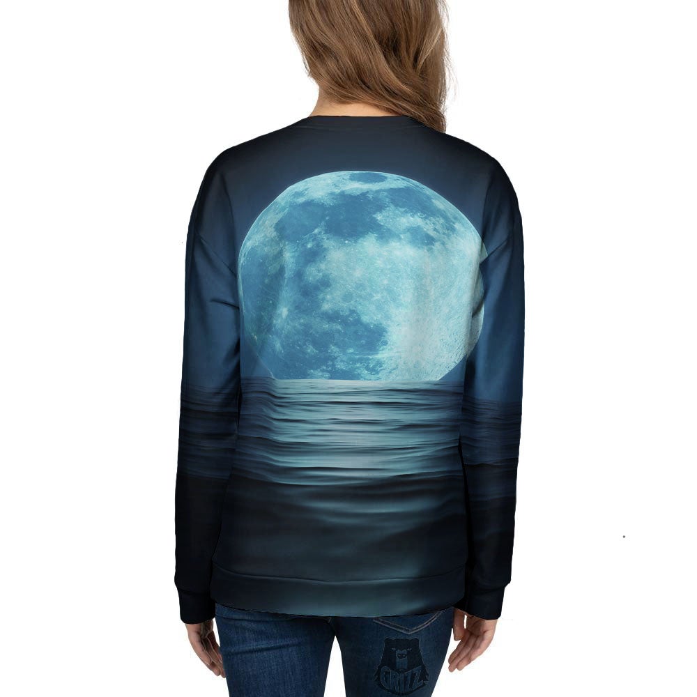 Moonlight And The Sea Print Women's Sweatshirt-grizzshop