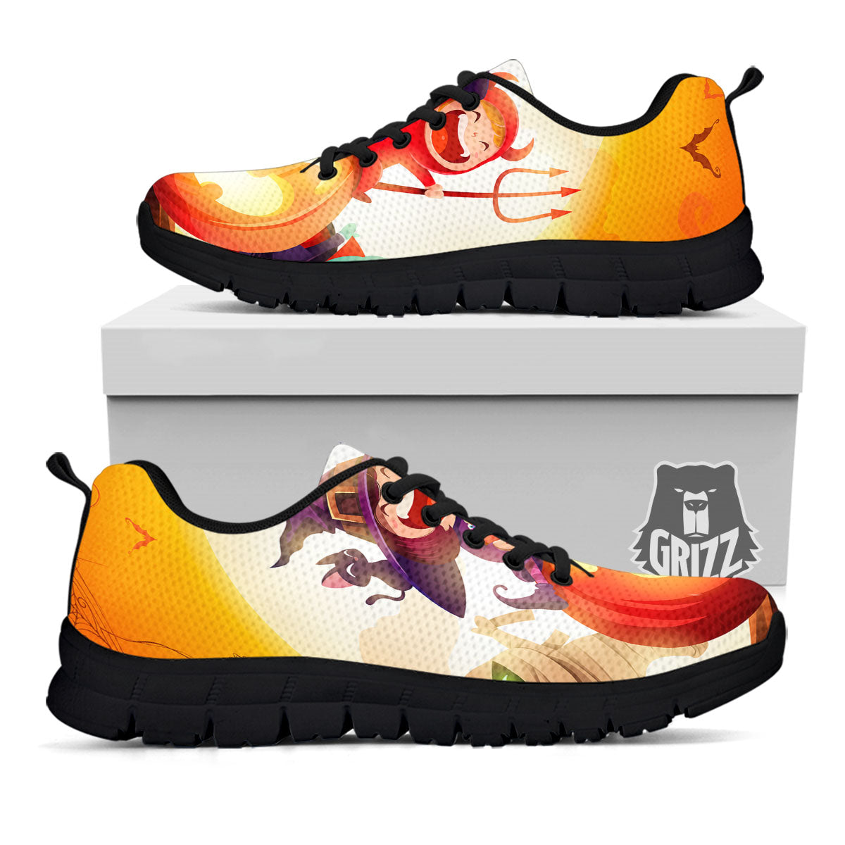 Moonlight Halloween Print Black Sneaker-grizzshop