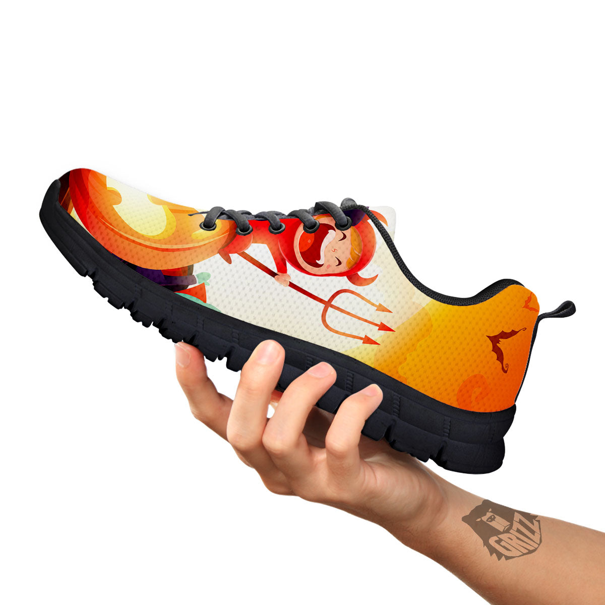 Moonlight Halloween Print Black Sneaker-grizzshop