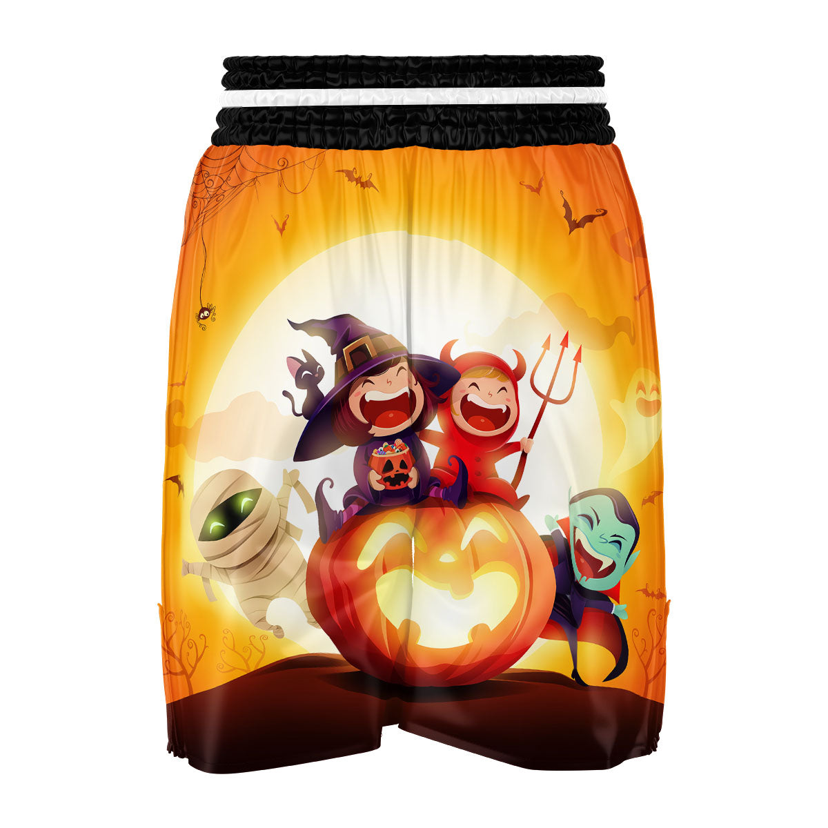 Moonlight Halloween Print Boxing Shorts-grizzshop