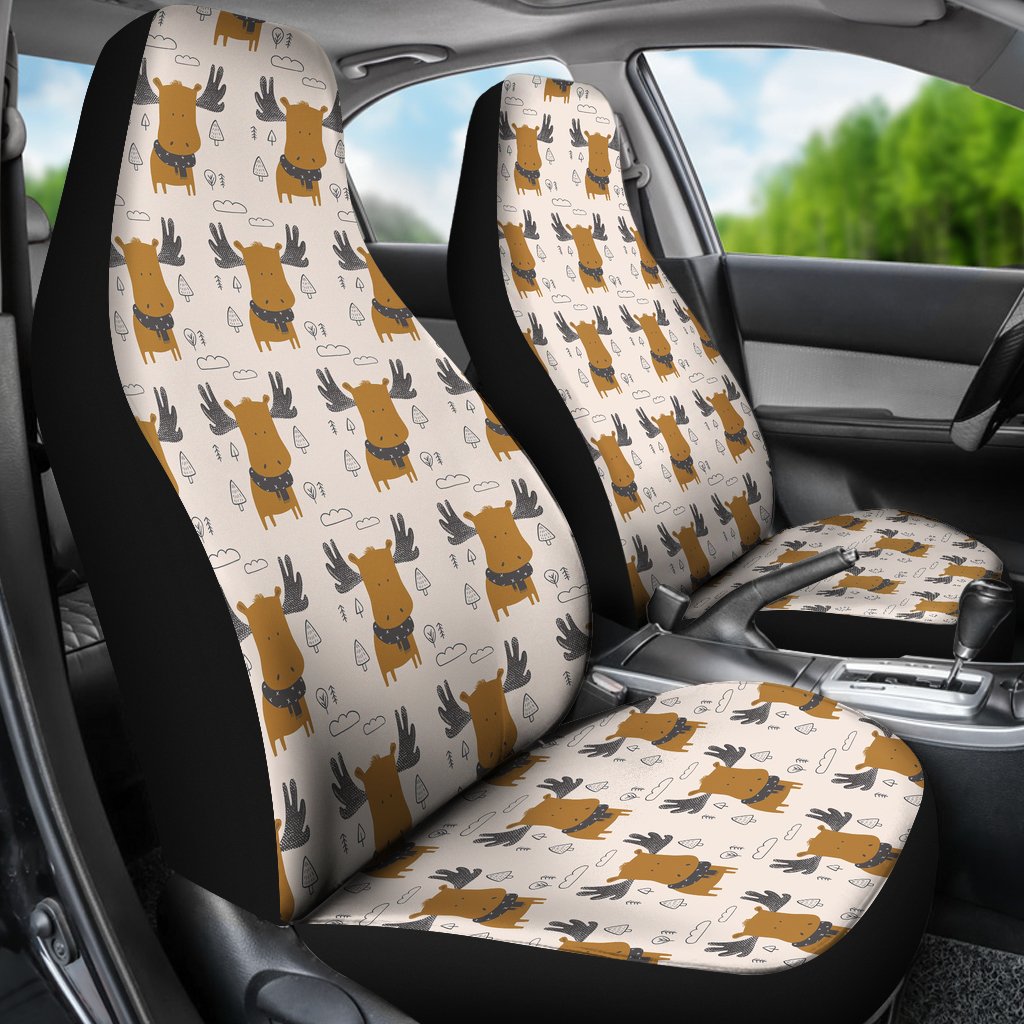 Moose Print Pattern Universal Fit Car Seat Cover-grizzshop