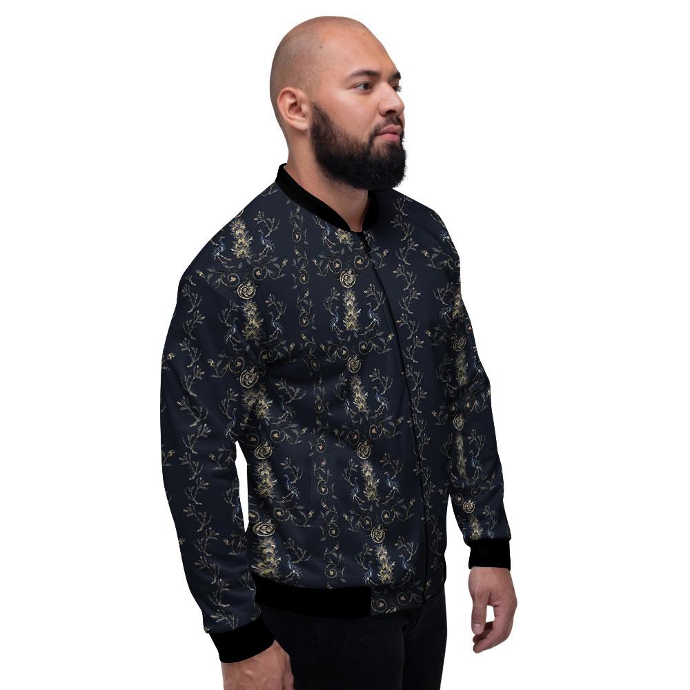 Mosaic Bird Pattern Men's Bomber Jacket-grizzshop