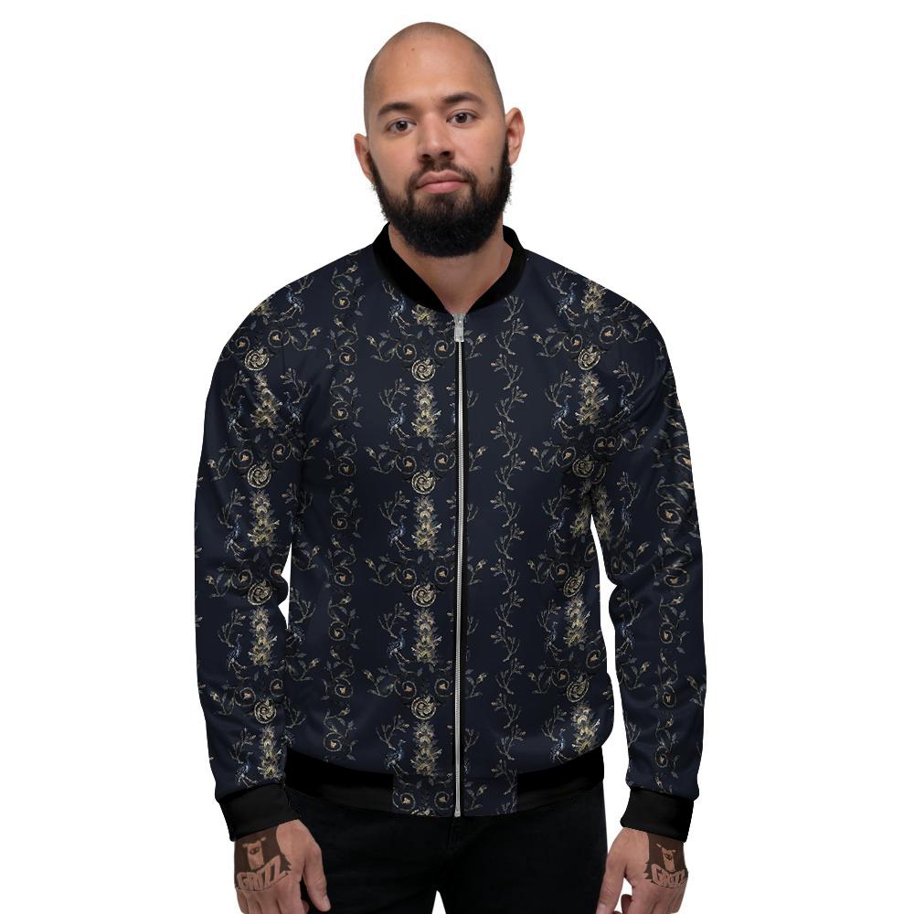 Mosaic Bird Pattern Men's Bomber Jacket-grizzshop