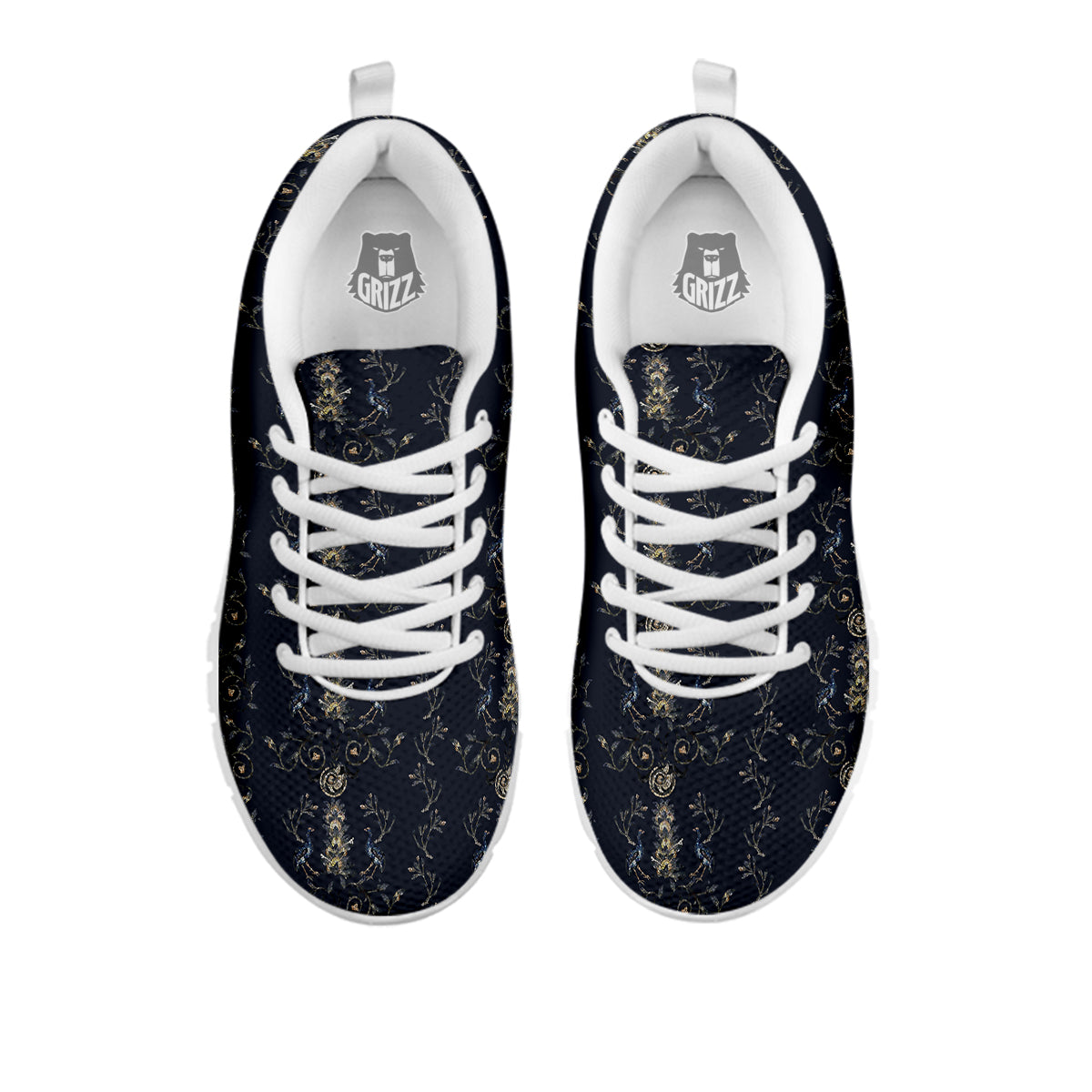 Mosaic Bird Pattern White Sneaker-grizzshop