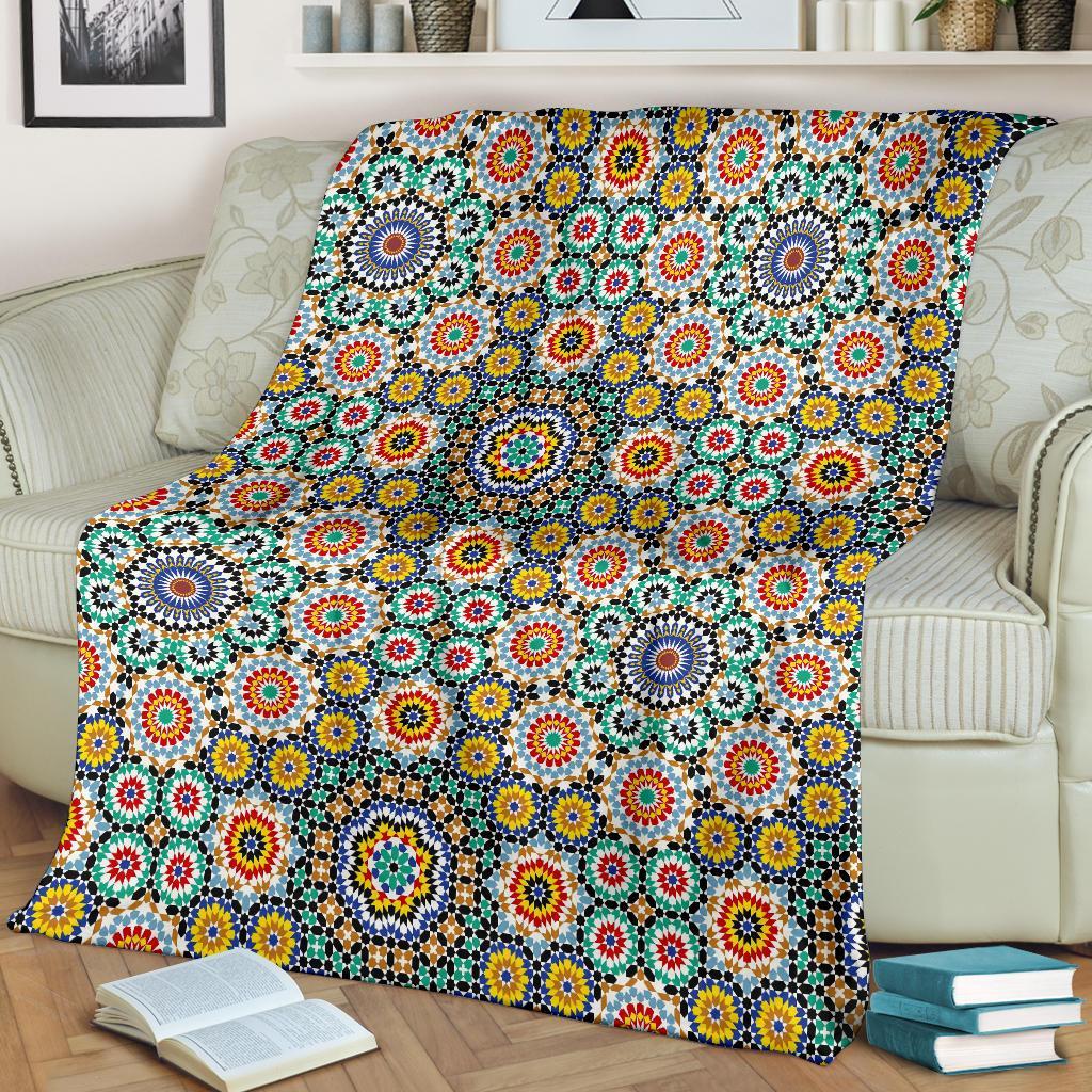 Mosaic Colorful Pattern Print Blanket-grizzshop
