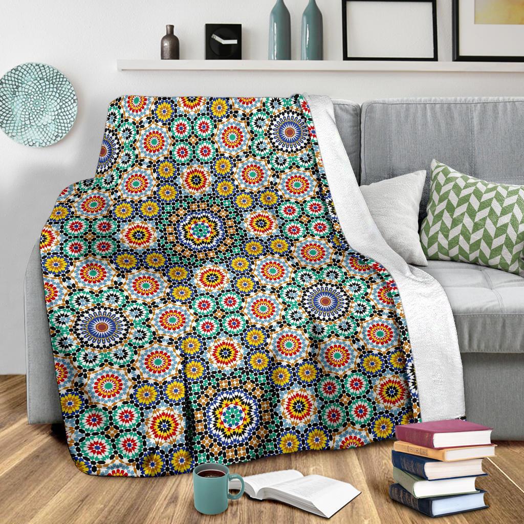Mosaic Colorful Pattern Print Blanket-grizzshop