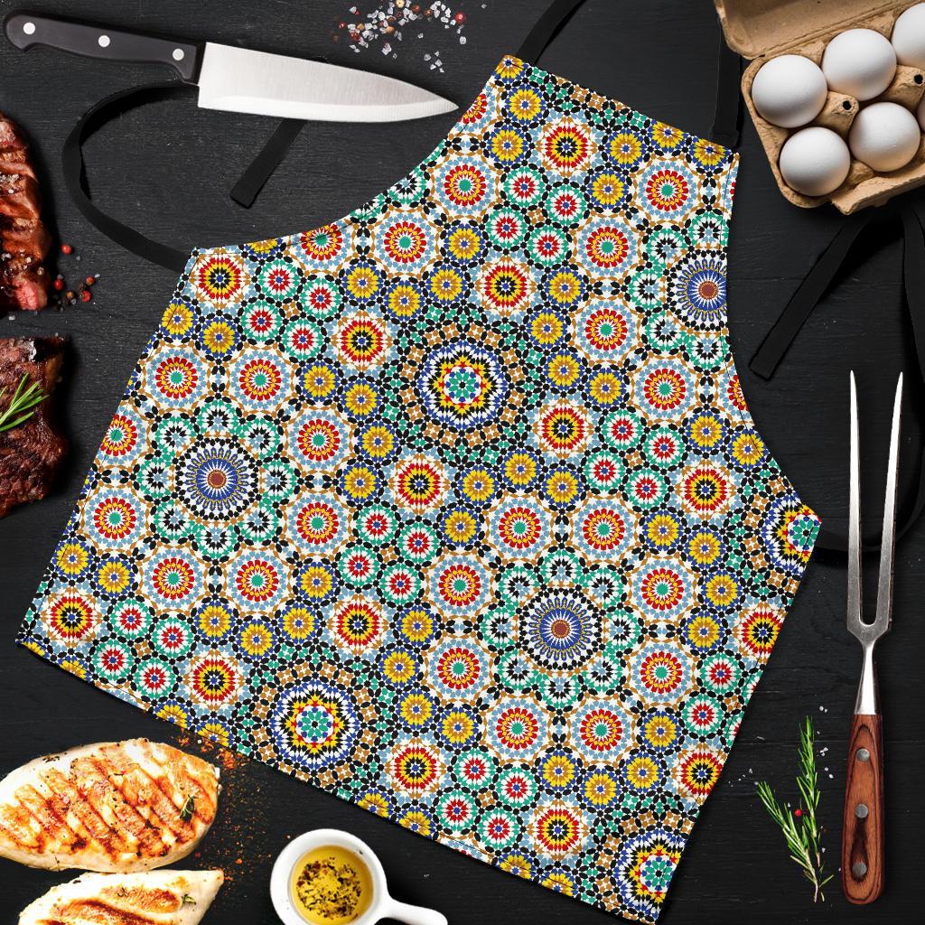 Mosaic Colorful Pattern Print Men's Apron-grizzshop