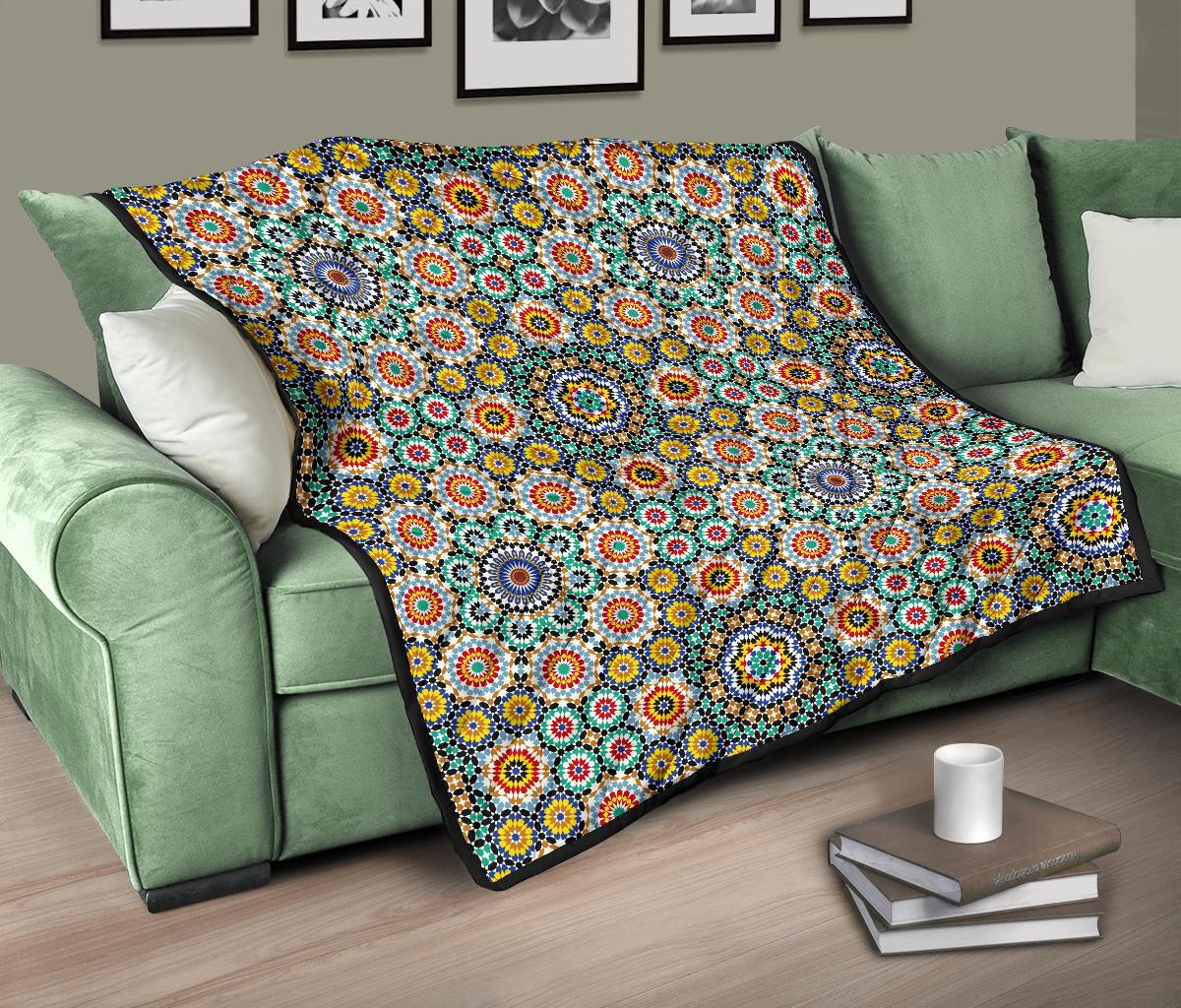 Mosaic Colorful Pattern Print Quilt-grizzshop