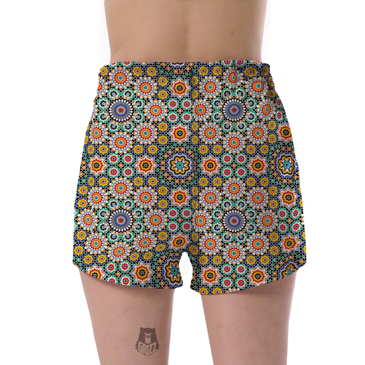 Mosaic Colorful Pattern Print Women's Shorts-grizzshop