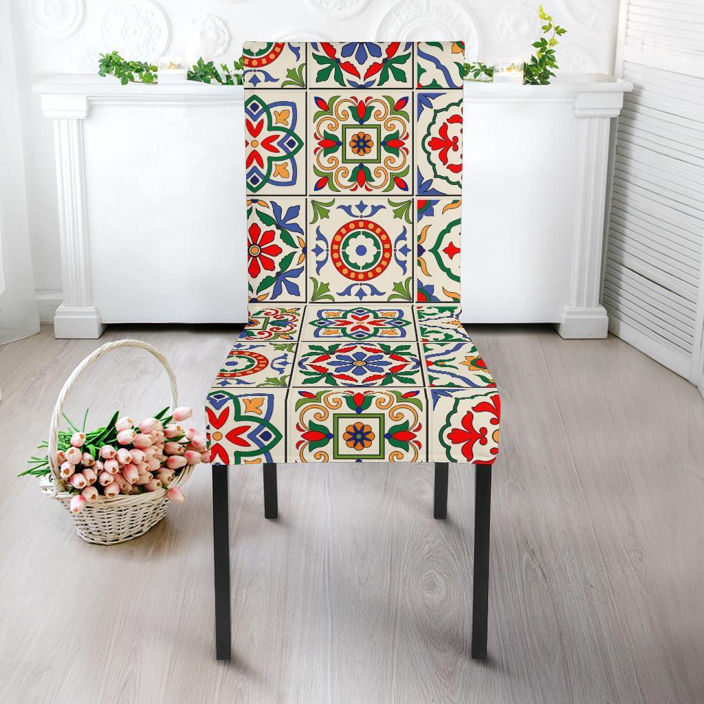 Mosaic Colorful Print Pattern Chair Cover-grizzshop