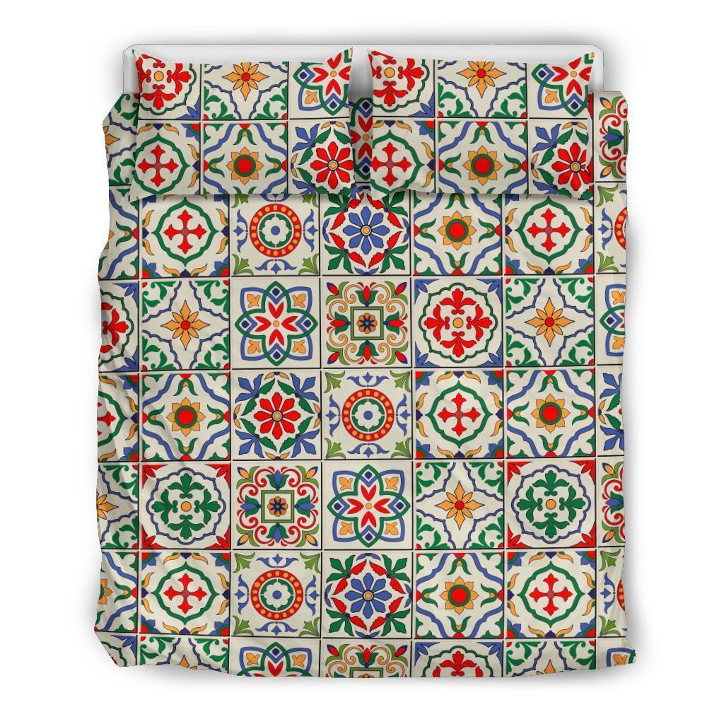 Mosaic Colorful Print Pattern Duvet Cover Bedding Set-grizzshop