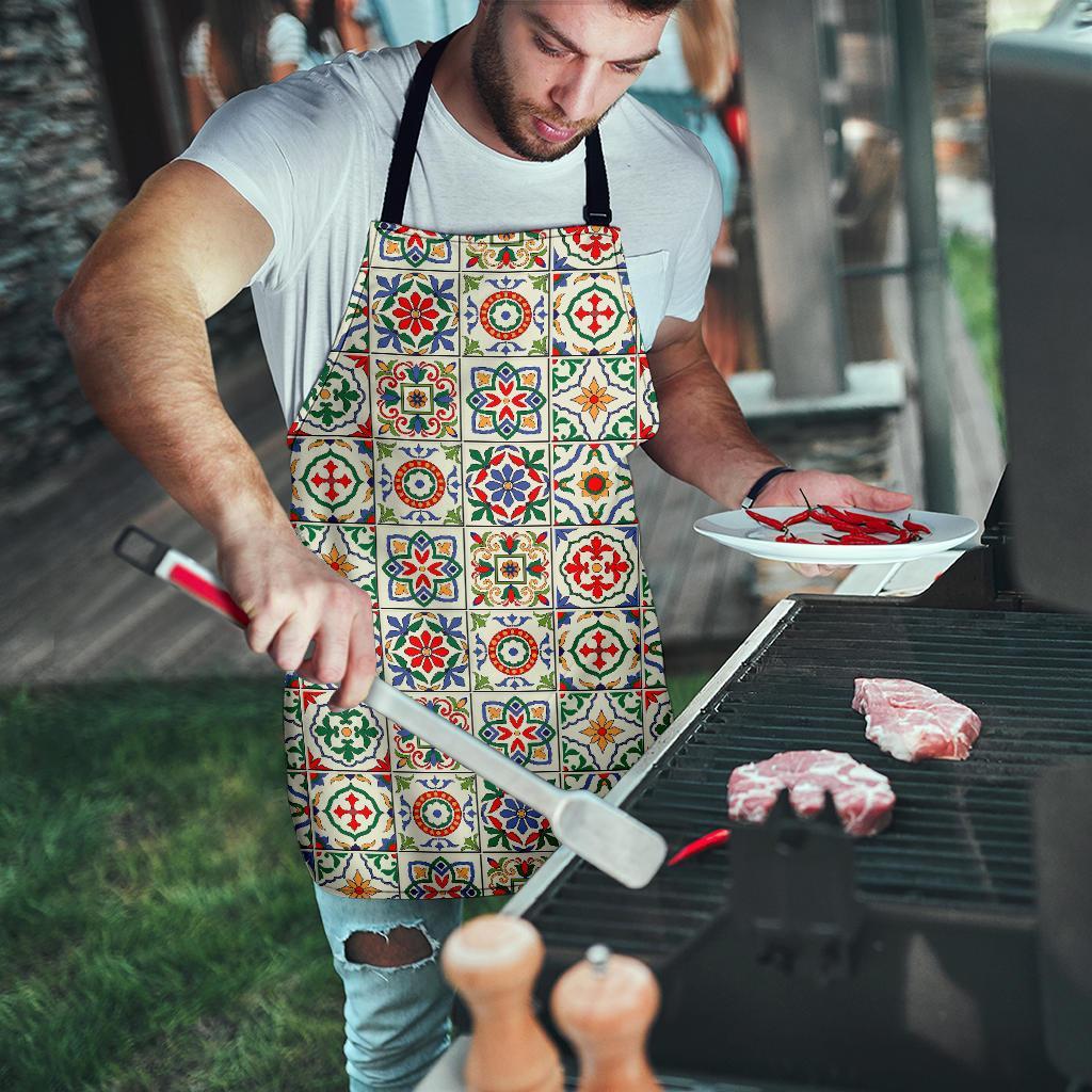 Mosaic Colorful Print Pattern Men's Apron-grizzshop