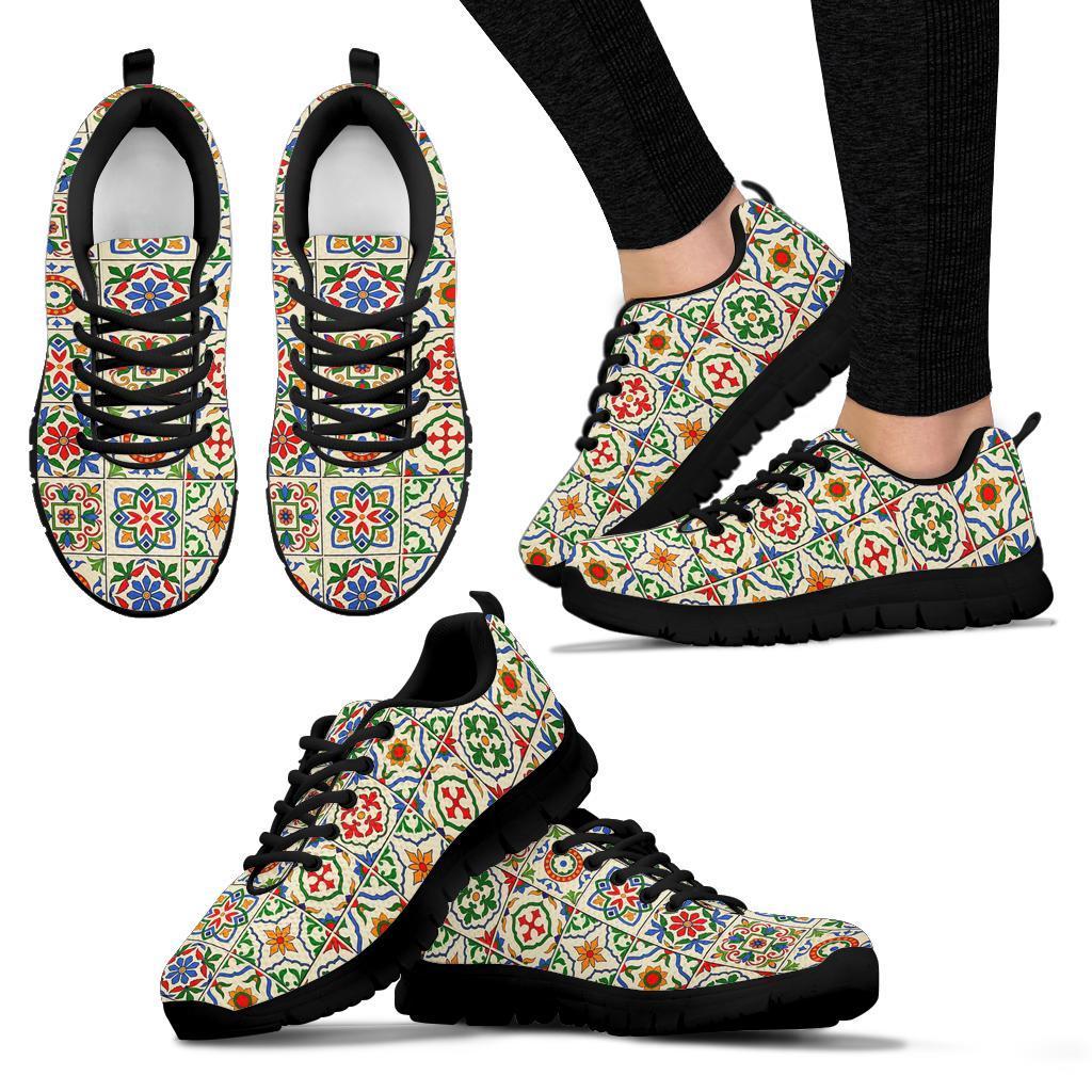 Mosaic Colorful Print Pattern Sneaker Shoes For Men Women-grizzshop