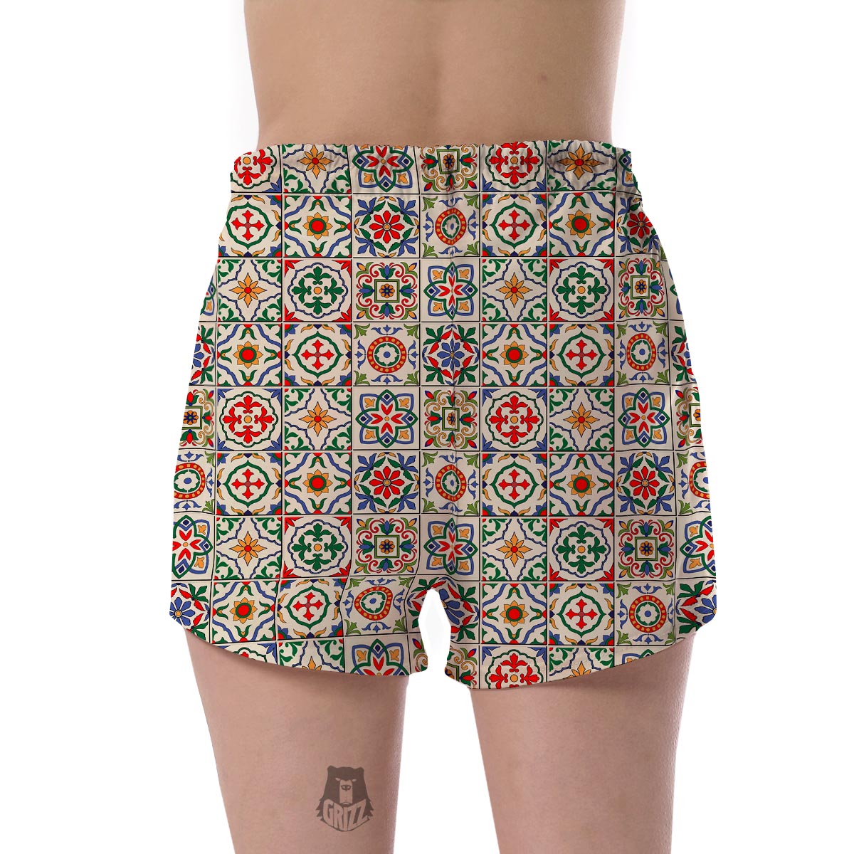 Mosaic Colorful Print Pattern Women's Shorts-grizzshop
