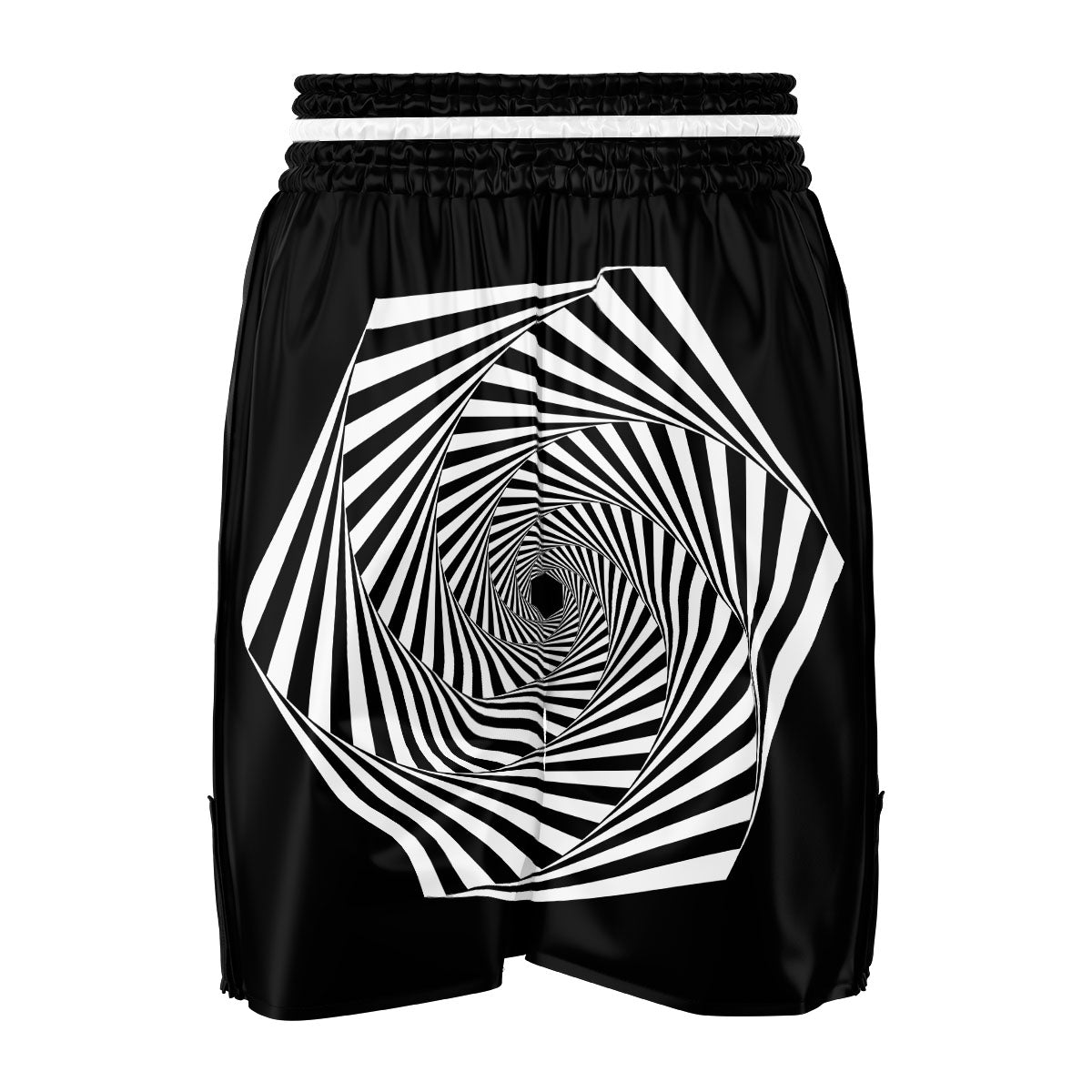 Motion Illusion Angular Swirl Print Boxing Shorts-grizzshop