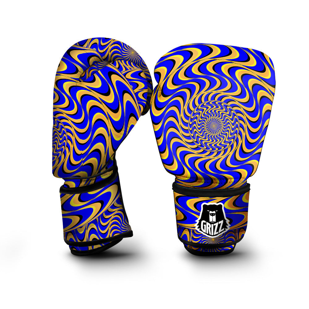Motion Illusion Yellow And Blue Print Boxing Gloves-grizzshop