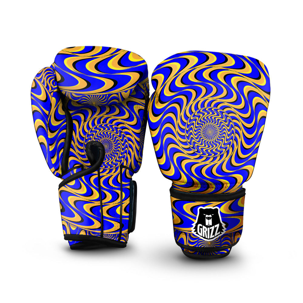 Motion Illusion Yellow And Blue Print Boxing Gloves-grizzshop