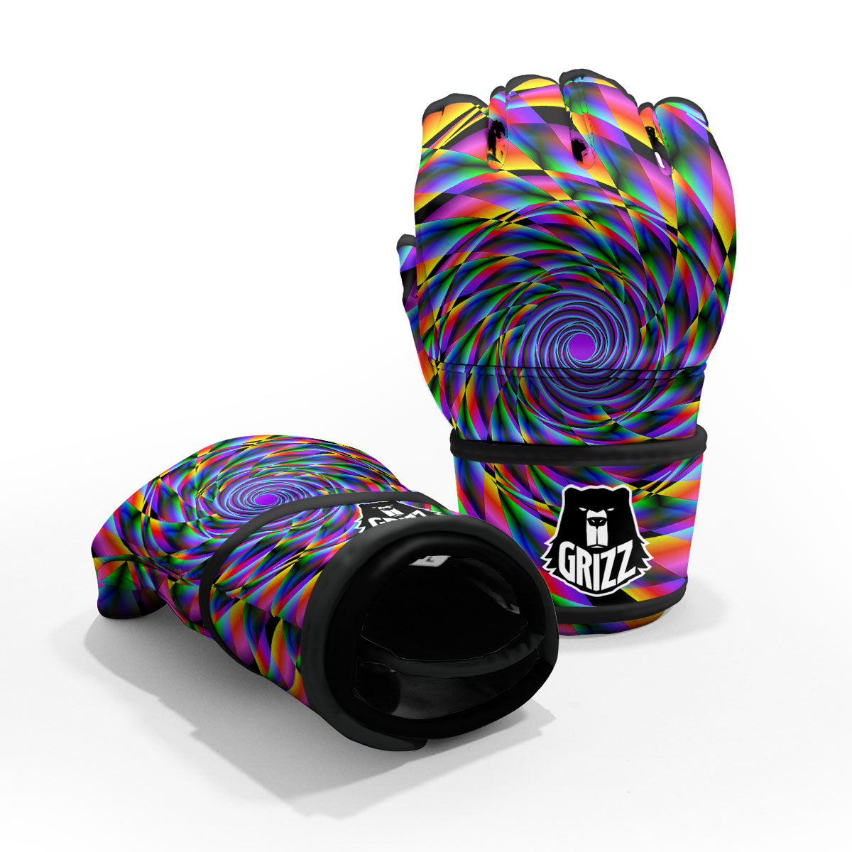 Motion Psychedelic Illusory Print MMA Gloves-grizzshop