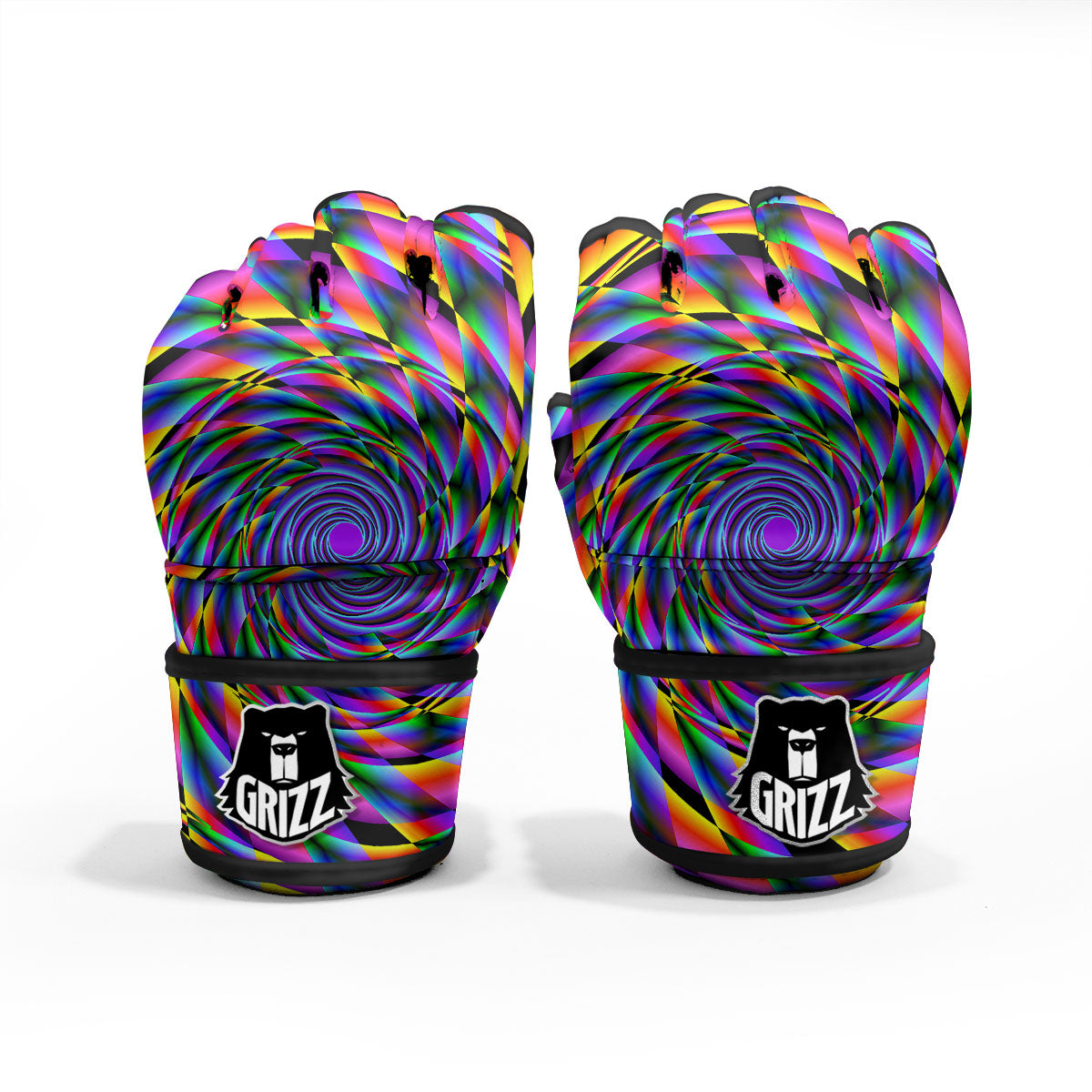 Motion Psychedelic Illusory Print MMA Gloves-grizzshop