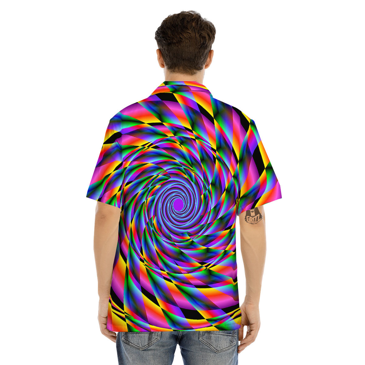 Motion Psychedelic Illusory Print Men's Hawaiian Shirt-grizzshop