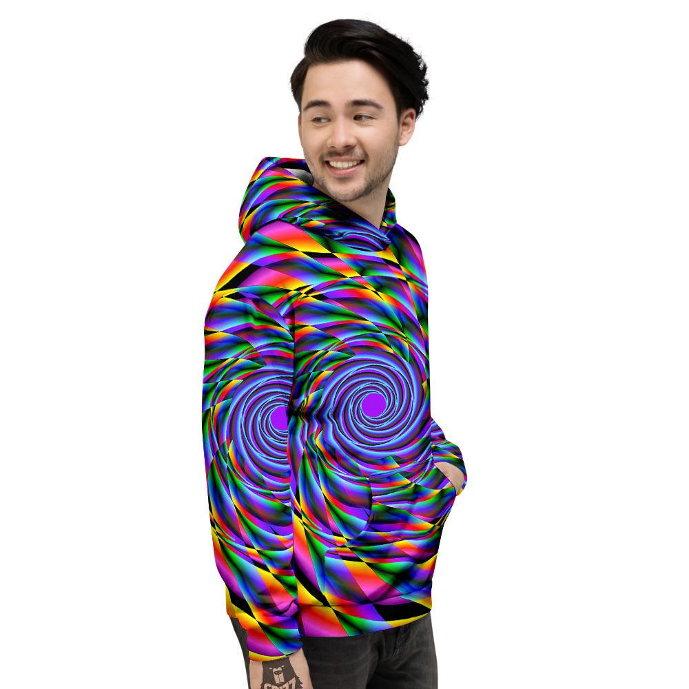 Motion Psychedelic Illusory Print Men's Hoodie-grizzshop