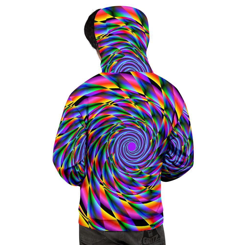 Motion Psychedelic Illusory Print Men's Hoodie-grizzshop