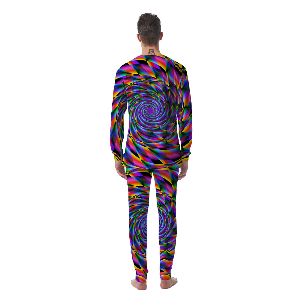 Motion Psychedelic Illusory Print Men's Pajamas-grizzshop