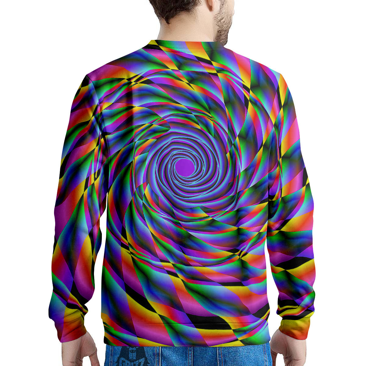 Motion Psychedelic Illusory Print Men's Sweatshirt-grizzshop