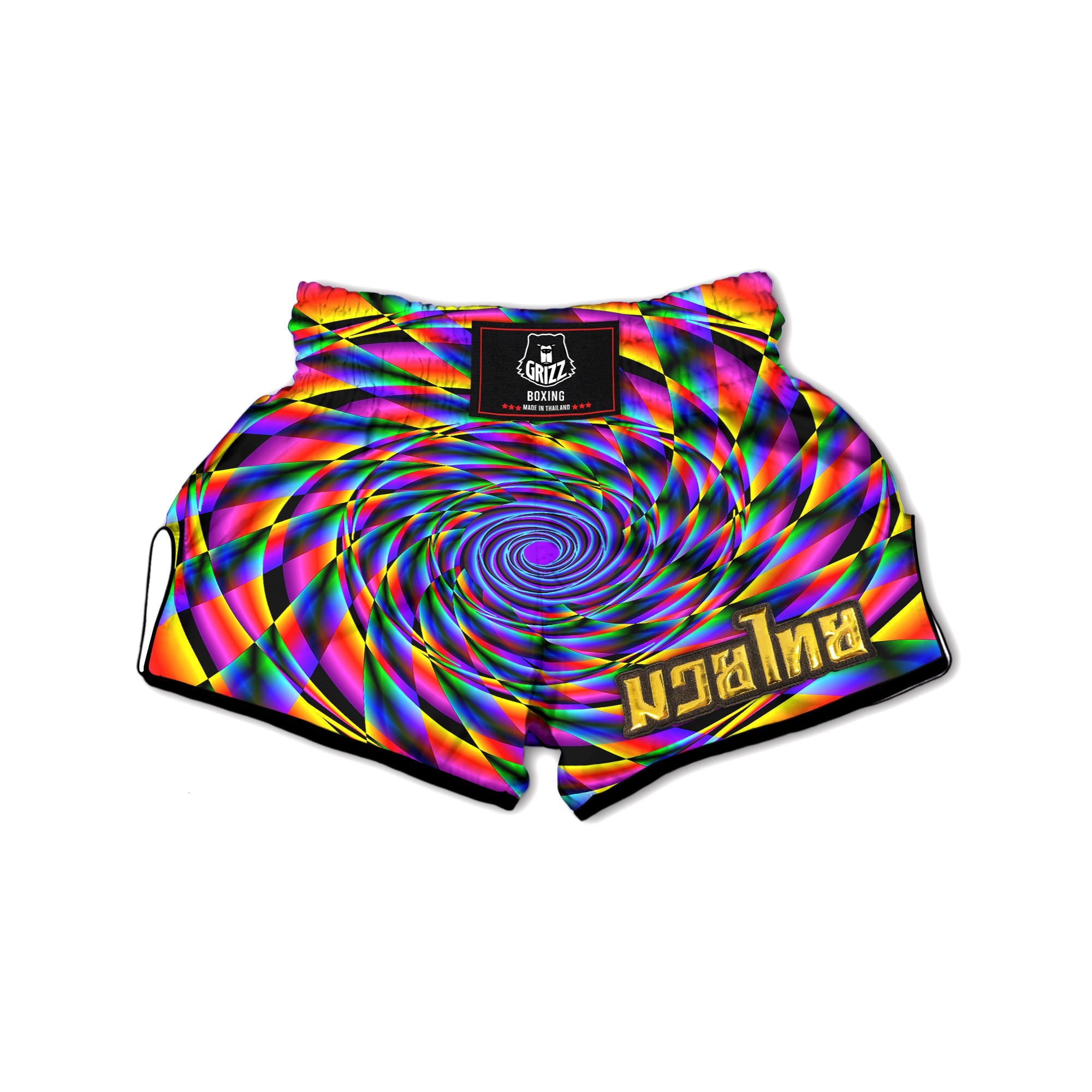 Motion Psychedelic Illusory Print Muay Thai Boxing Shorts-grizzshop
