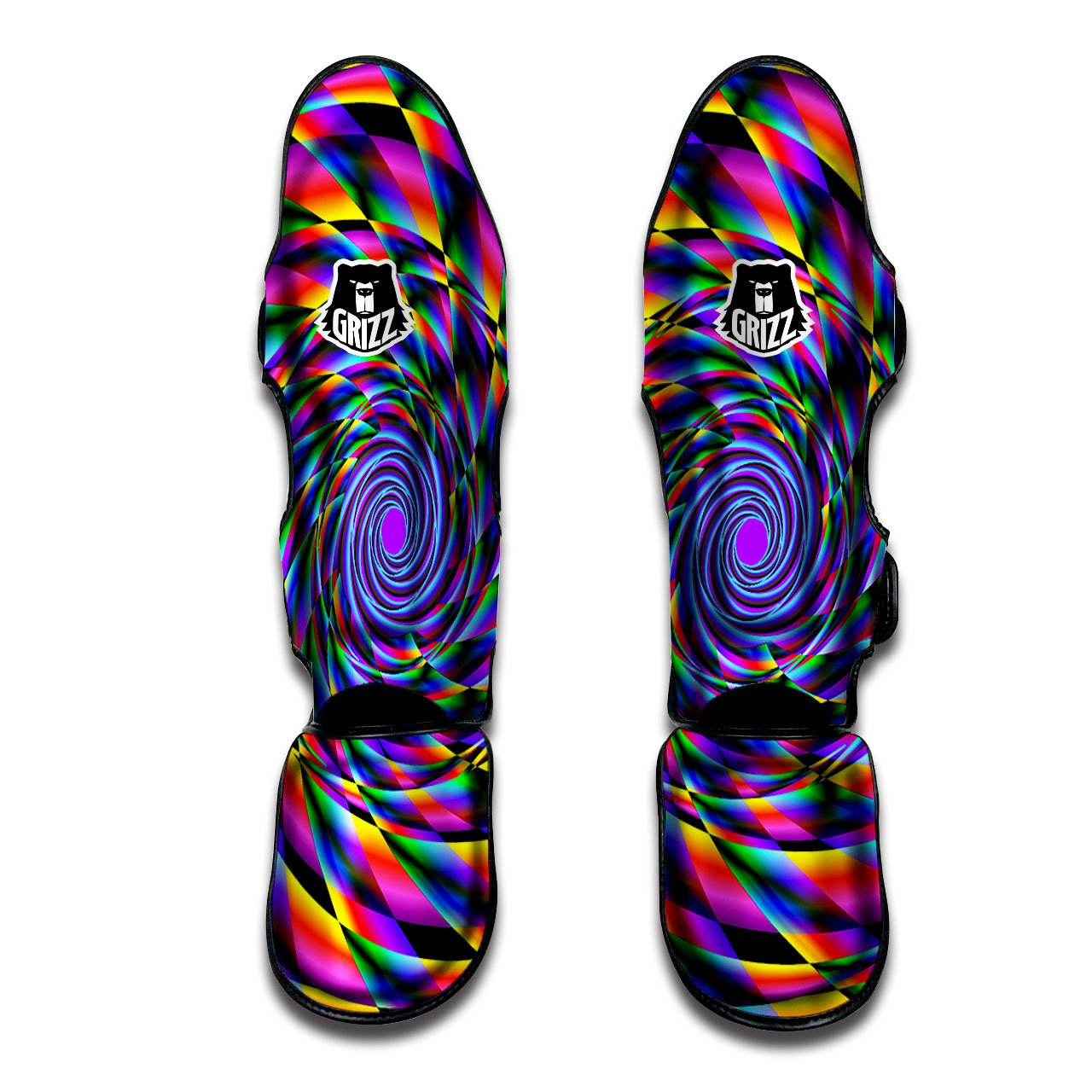 Motion Psychedelic Illusory Print Muay Thai Shin Guards-grizzshop
