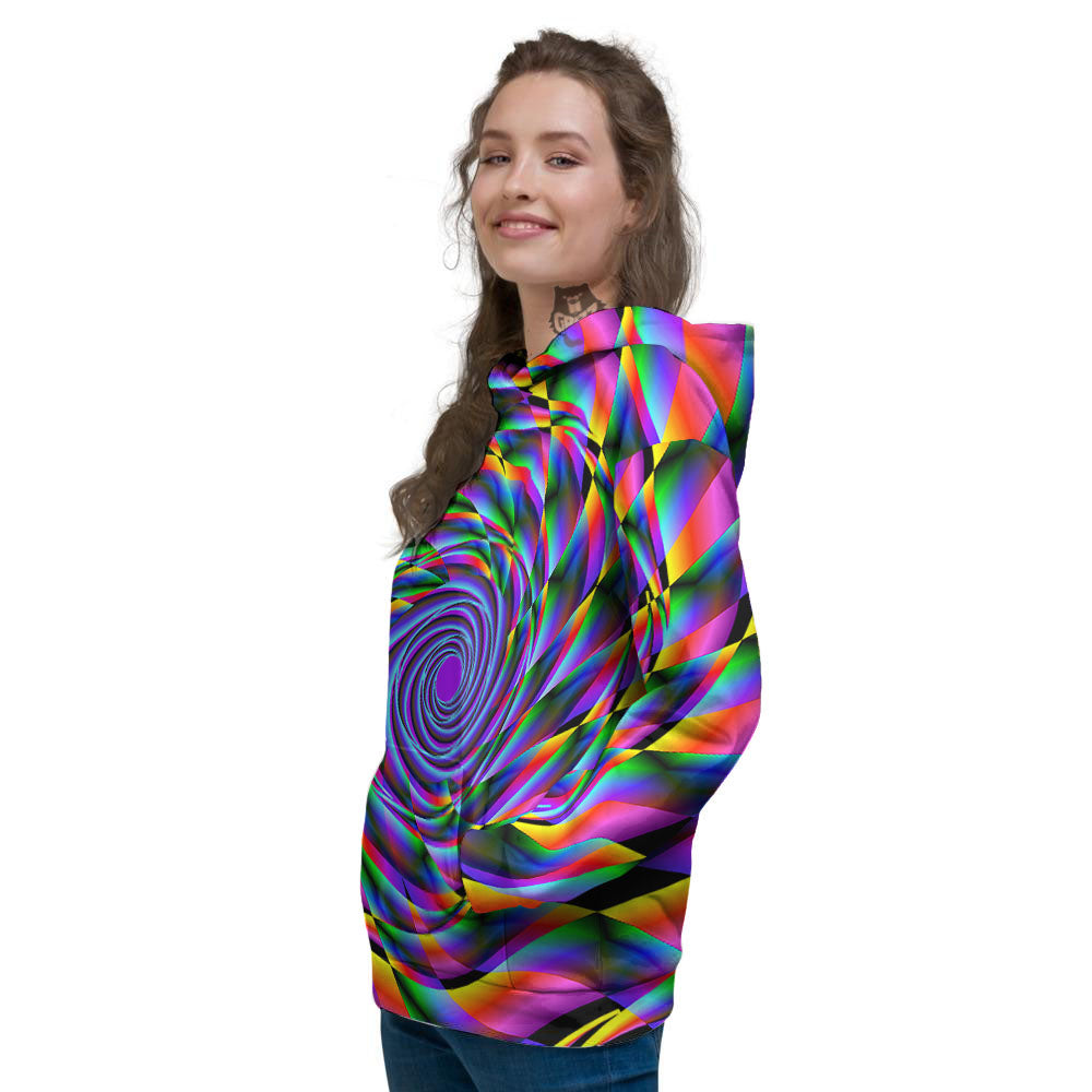 Motion Psychedelic Illusory Print Women's Hoodie-grizzshop