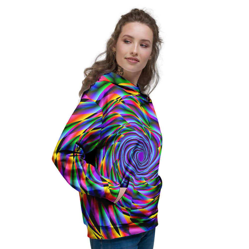 Motion Psychedelic Illusory Print Women's Hoodie-grizzshop