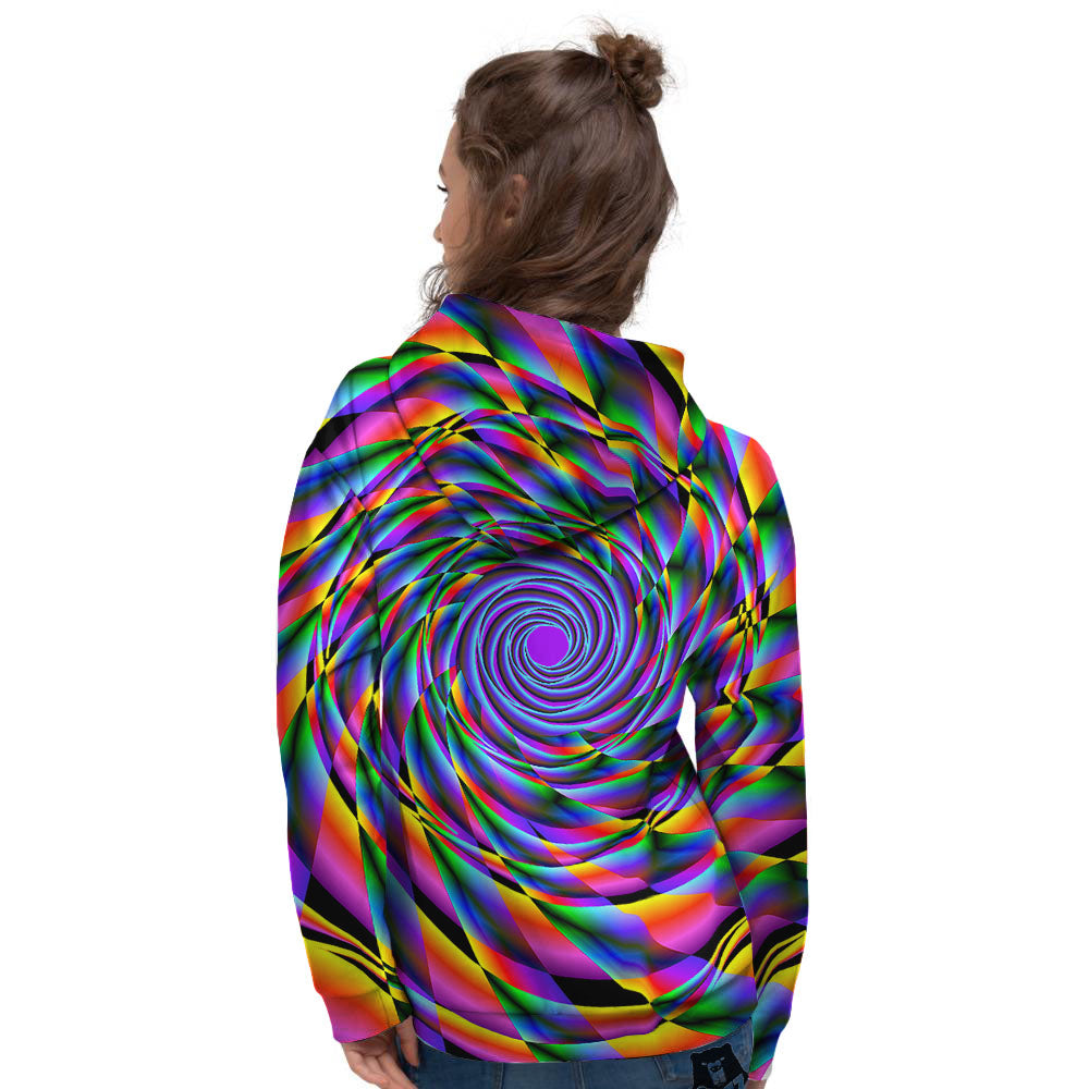 Motion Psychedelic Illusory Print Women's Hoodie-grizzshop