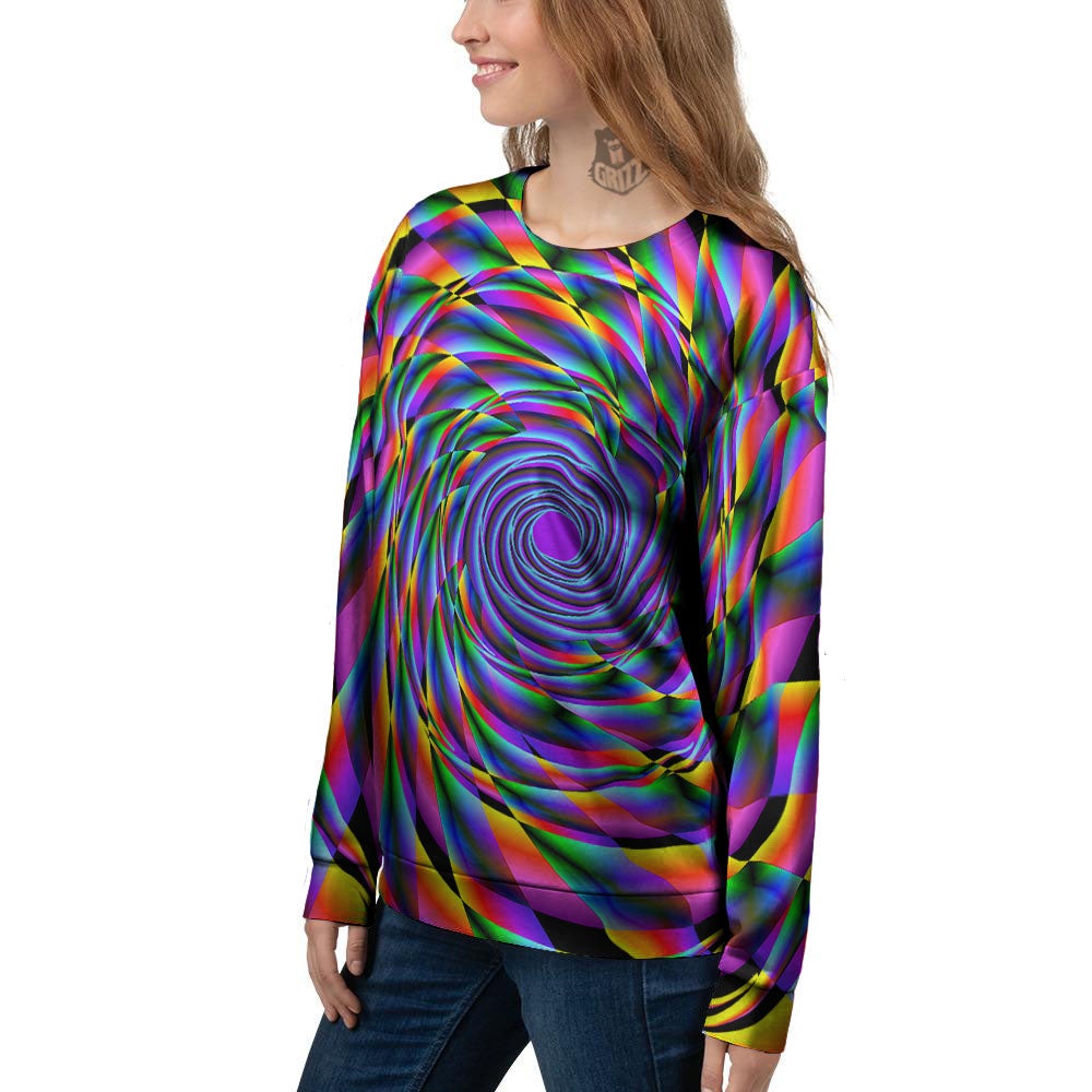 Motion Psychedelic Illusory Print Women's Sweatshirt-grizzshop