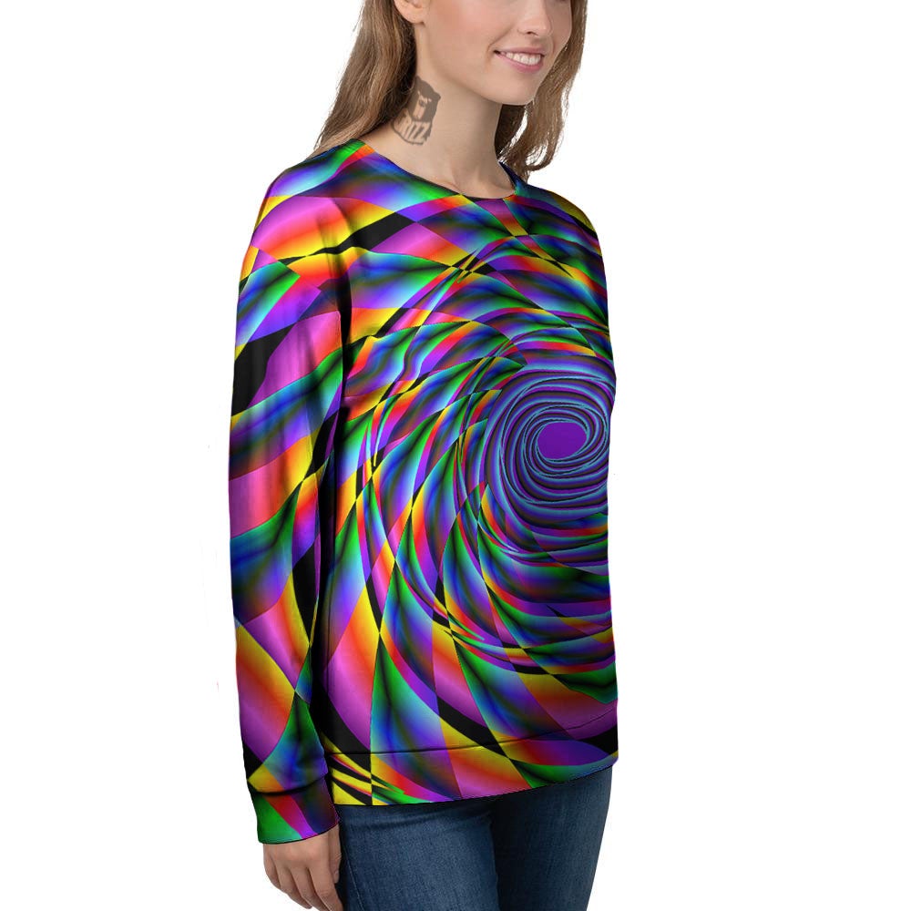 Motion Psychedelic Illusory Print Women's Sweatshirt-grizzshop