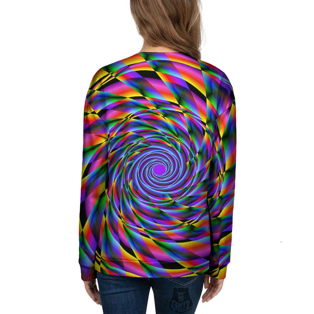 Motion Psychedelic Illusory Print Women's Sweatshirt-grizzshop