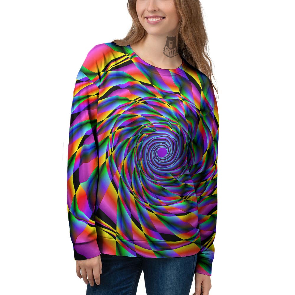 Motion Psychedelic Illusory Print Women's Sweatshirt-grizzshop