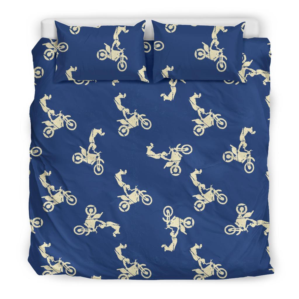 Motocross Pattern Print Duvet Cover Bedding Set-grizzshop
