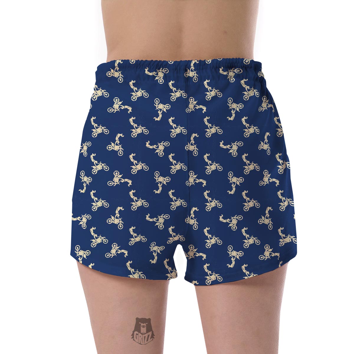 Motocross Pattern Print Women's Shorts-grizzshop