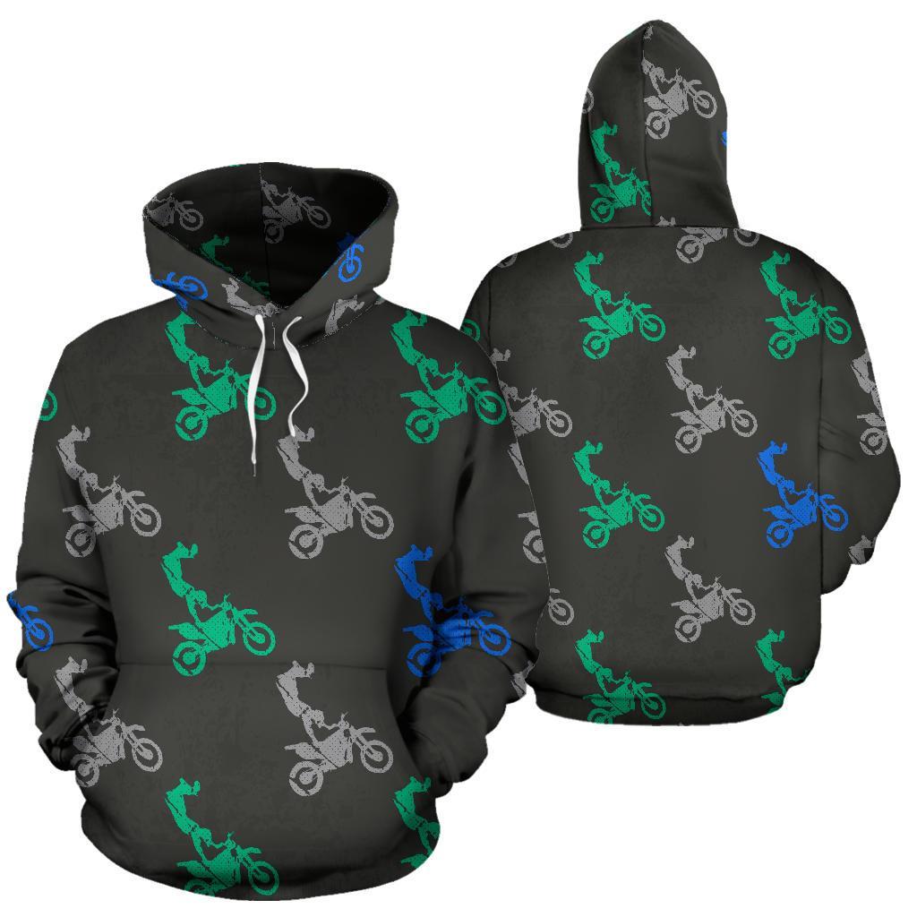 Motocross Print Pattern Men Women Pullover Hoodie-grizzshop
