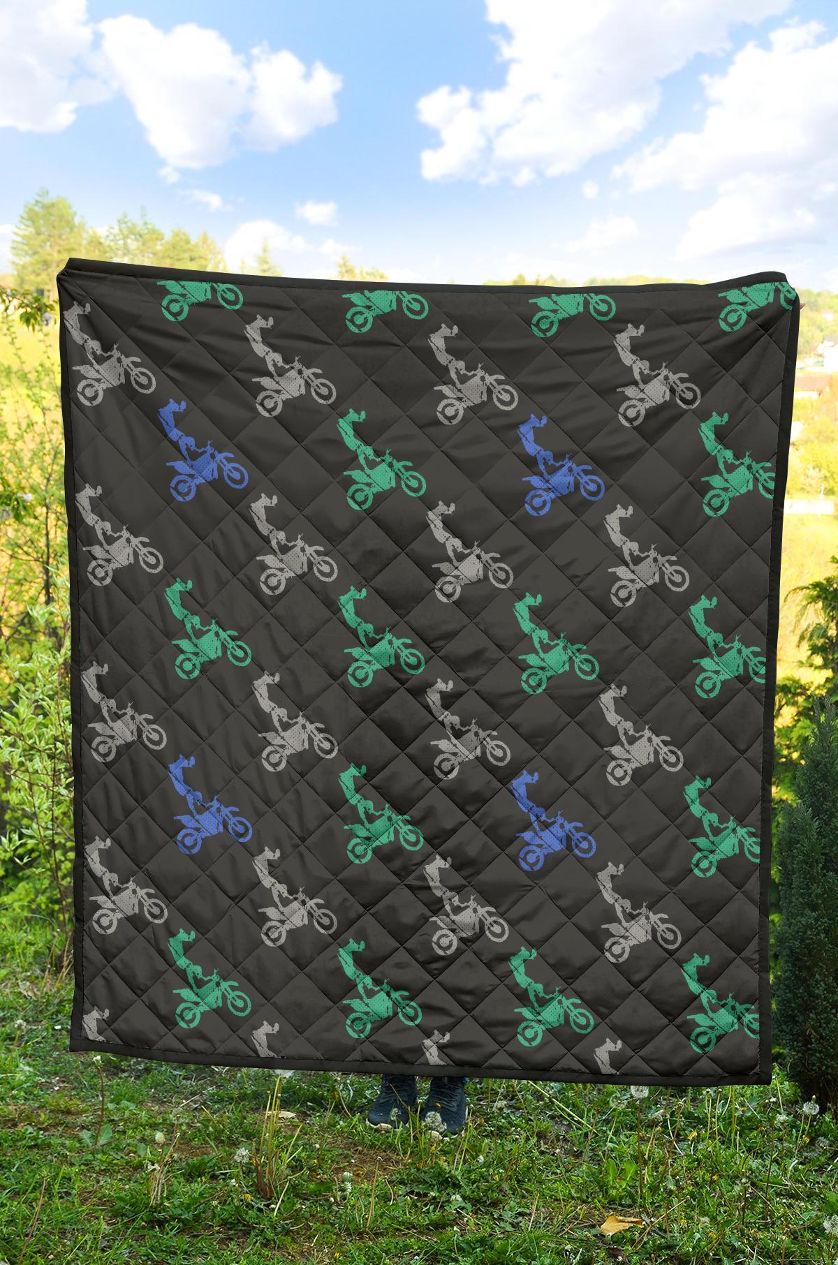 Motocross Print Pattern Quilt-grizzshop
