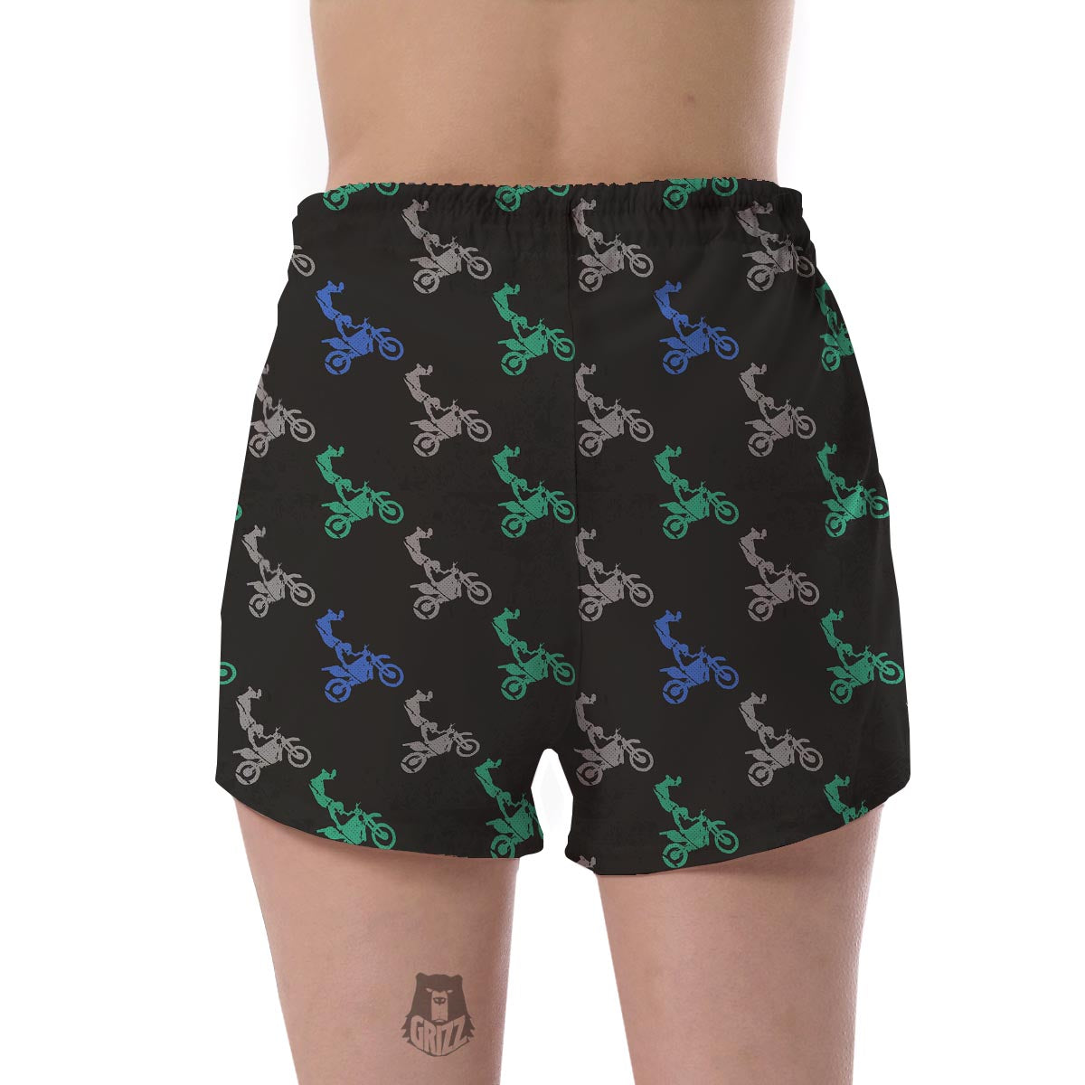 Motocross Print Pattern Women's Shorts-grizzshop